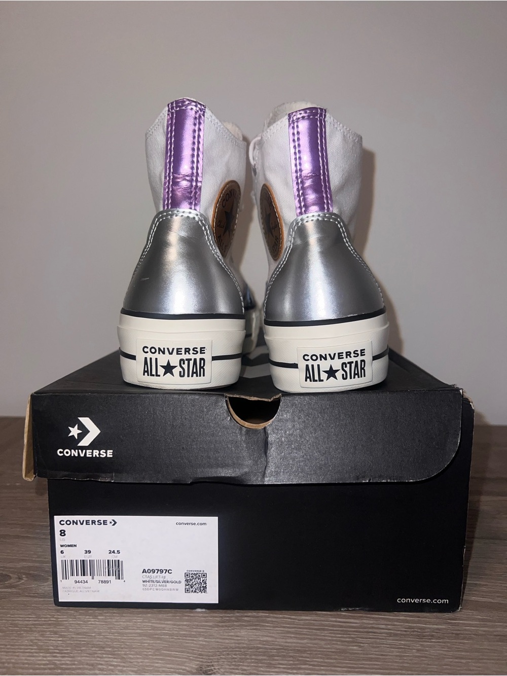 Converse White High-Top Sneakers - Picture 8 of 8